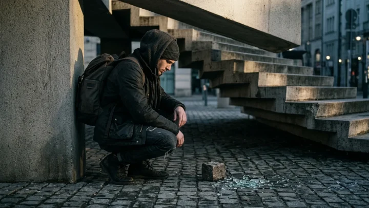 Miesto činu po vlámaní do potravín s rozbitými dverami