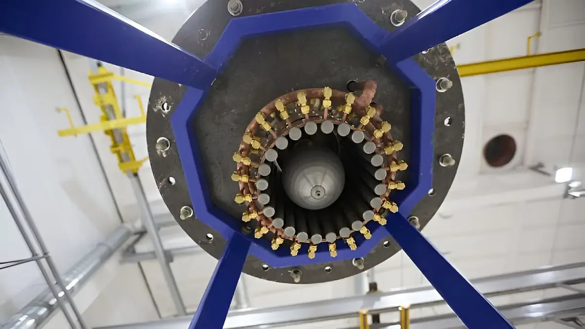 El motor de Rosatom que actualmente se desarrolla y prueba en Rusia.