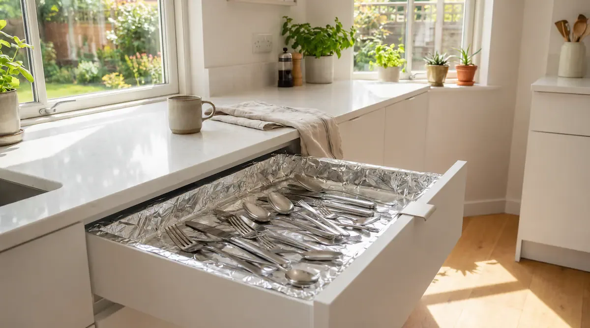 Poner papel de aluminio en los cajones de la cocina | Para qué sirve y por qué recomiendan hacerlo.